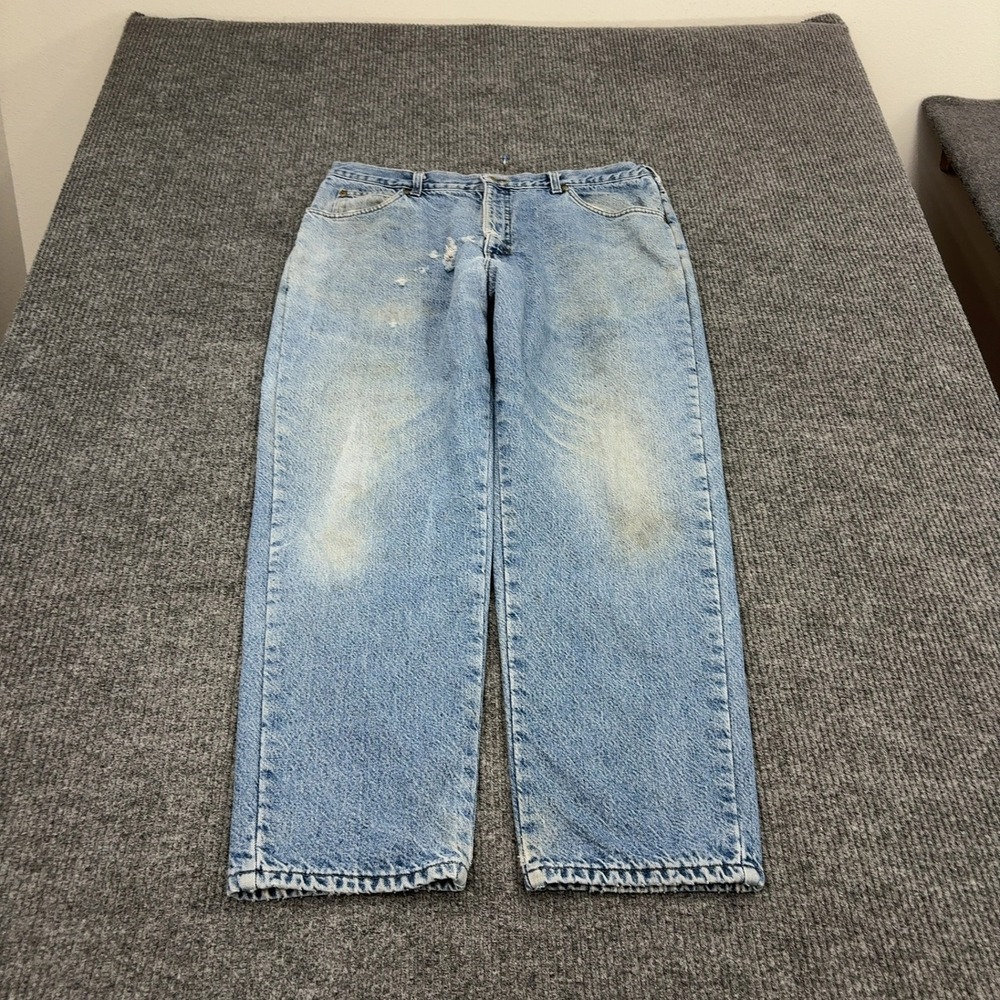 Vintage L.L. Bean Jeans Mens 37x28 Blue Cotton Flannel Lined Relaxed Fit Grunge